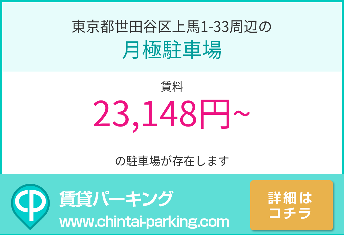 月極駐車場：東京都世田谷区上馬1-33周辺